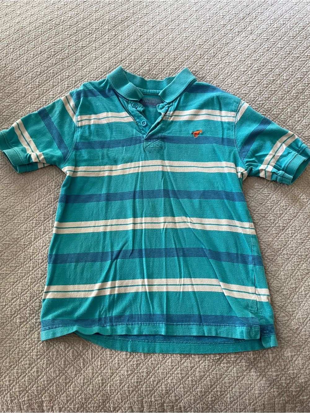 Wrangler Teal & Navy Striped Polo